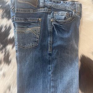Boys Size 10 Rock & Roll Dark Blue Denim Jeans with Contrast Stitching